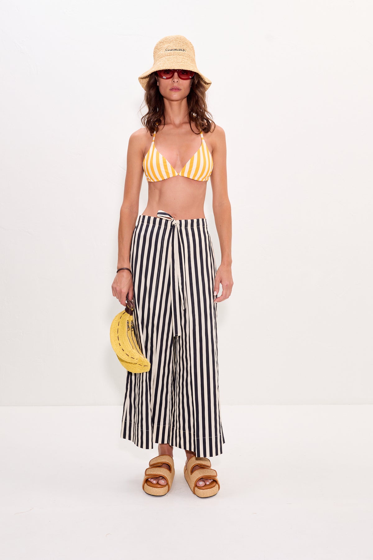 Bwai Bikini Top In Sungold/Ecru Stripe