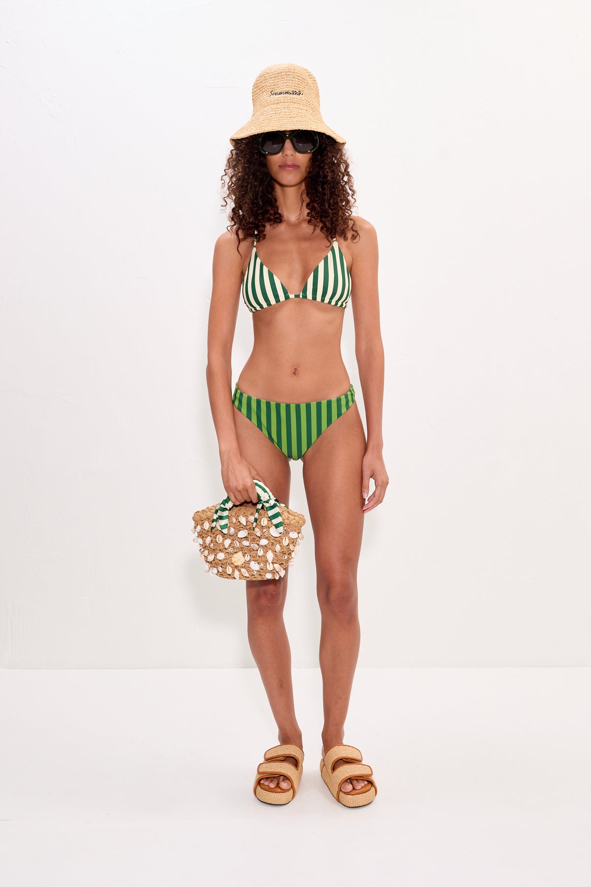Bwai Bikini Top In Gummy Green/Ecru