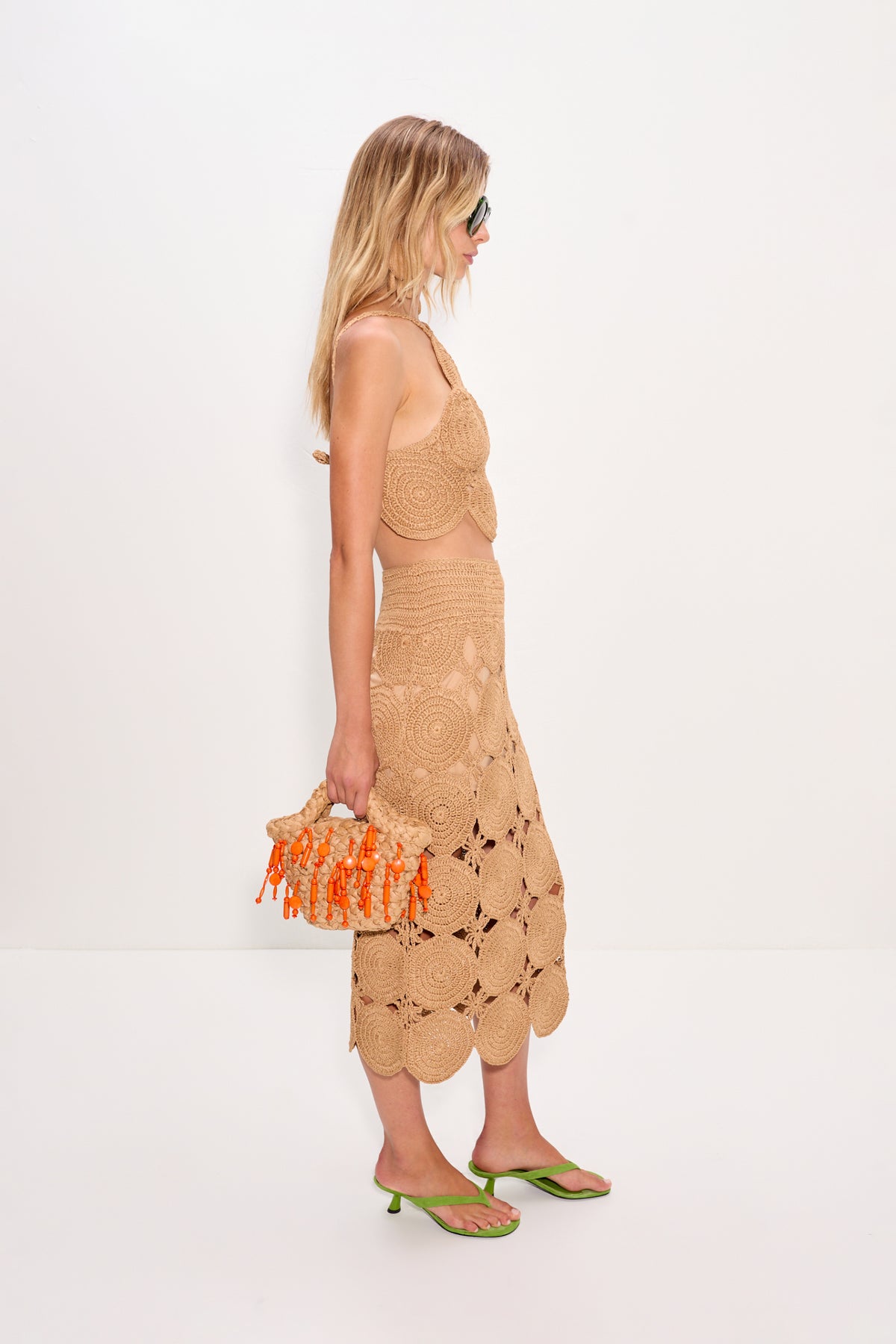 Beep Beep Midi Skirt In Natural