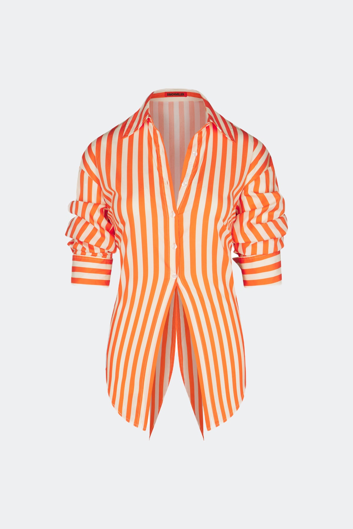 Loch Striped Poplin Button Up in Coral Cabana Stripe