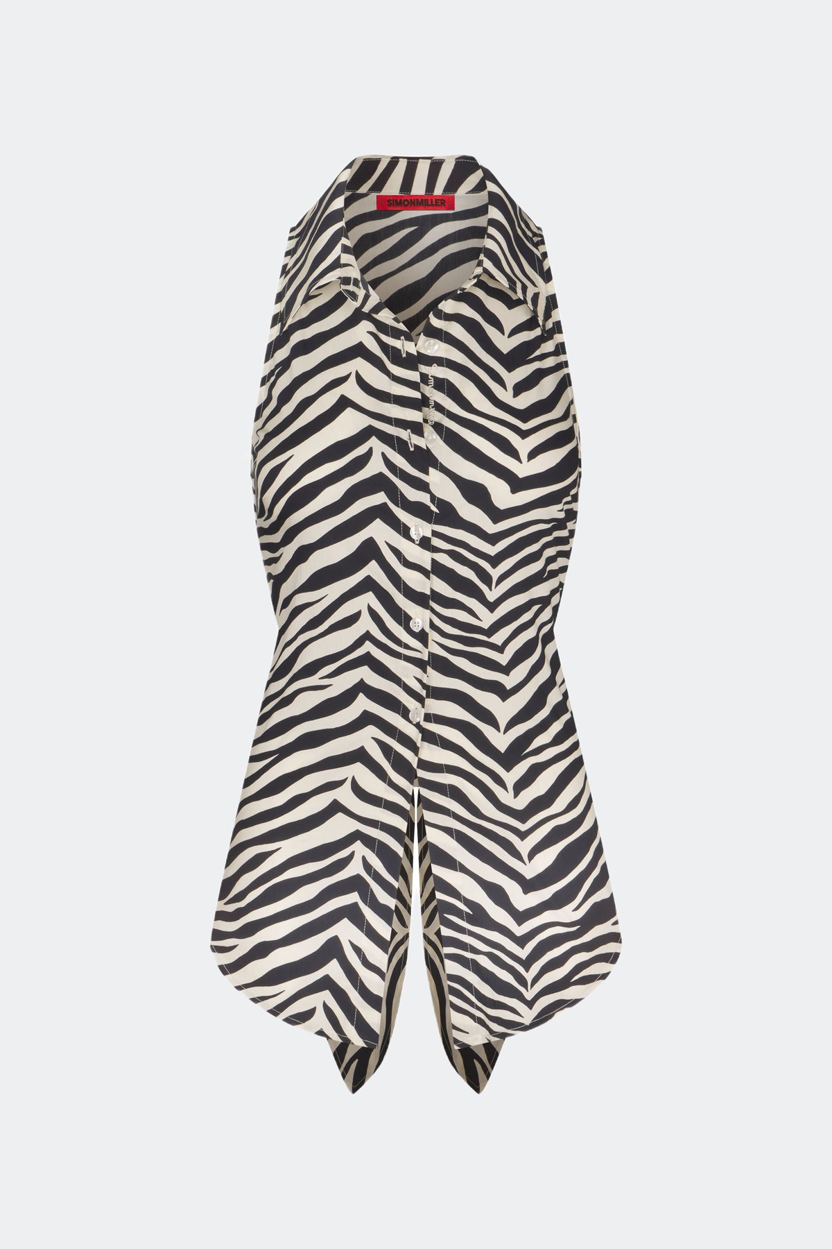 Loch Sleeveless Poplin Button Up in Zebra Print