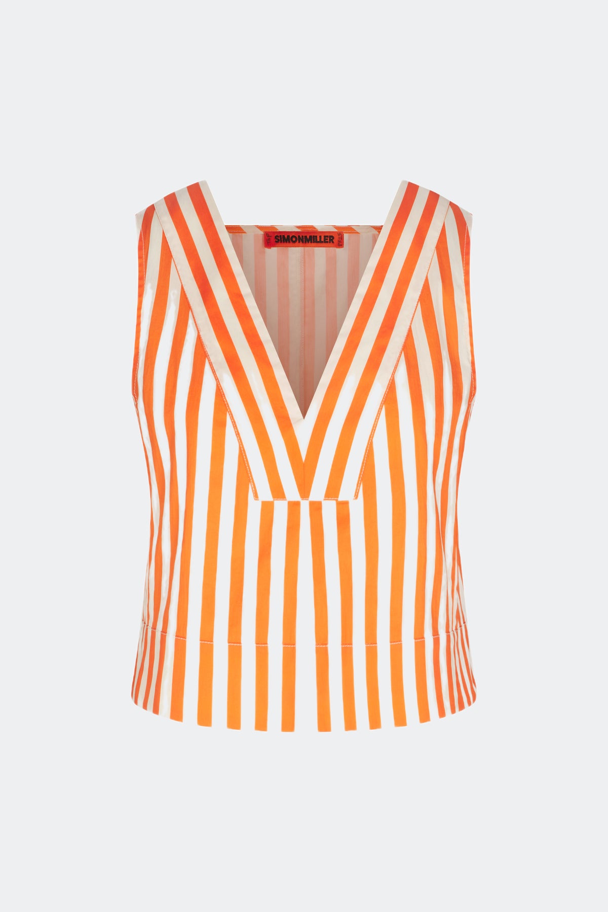 Arro Sleeveless Poplin Top in Coral Cabana Stripe