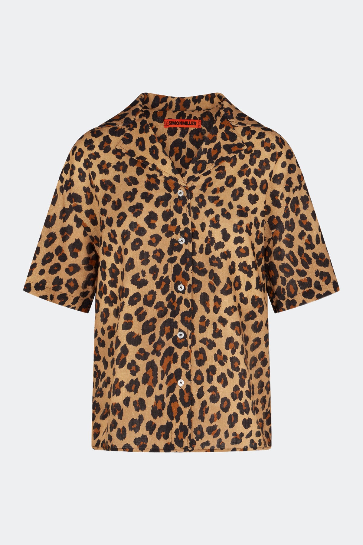 Bia Linen Camp Shirt in Cheetah