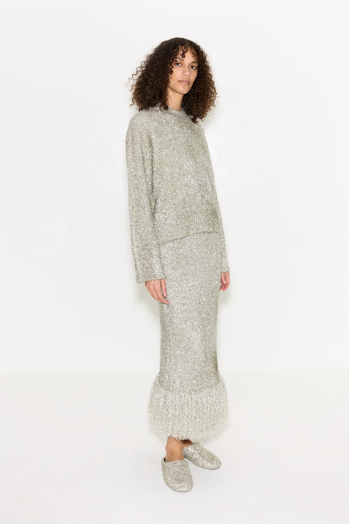 Cher Wool Sweater In Satellite Silver