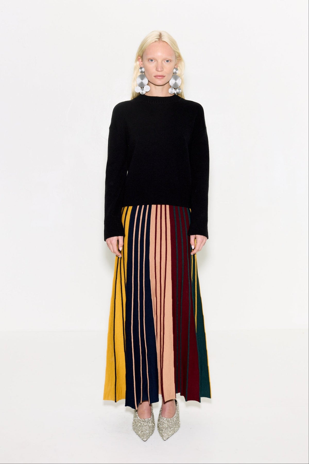 CELIA KNIT SKIRT IN MULTI COLOR RIB