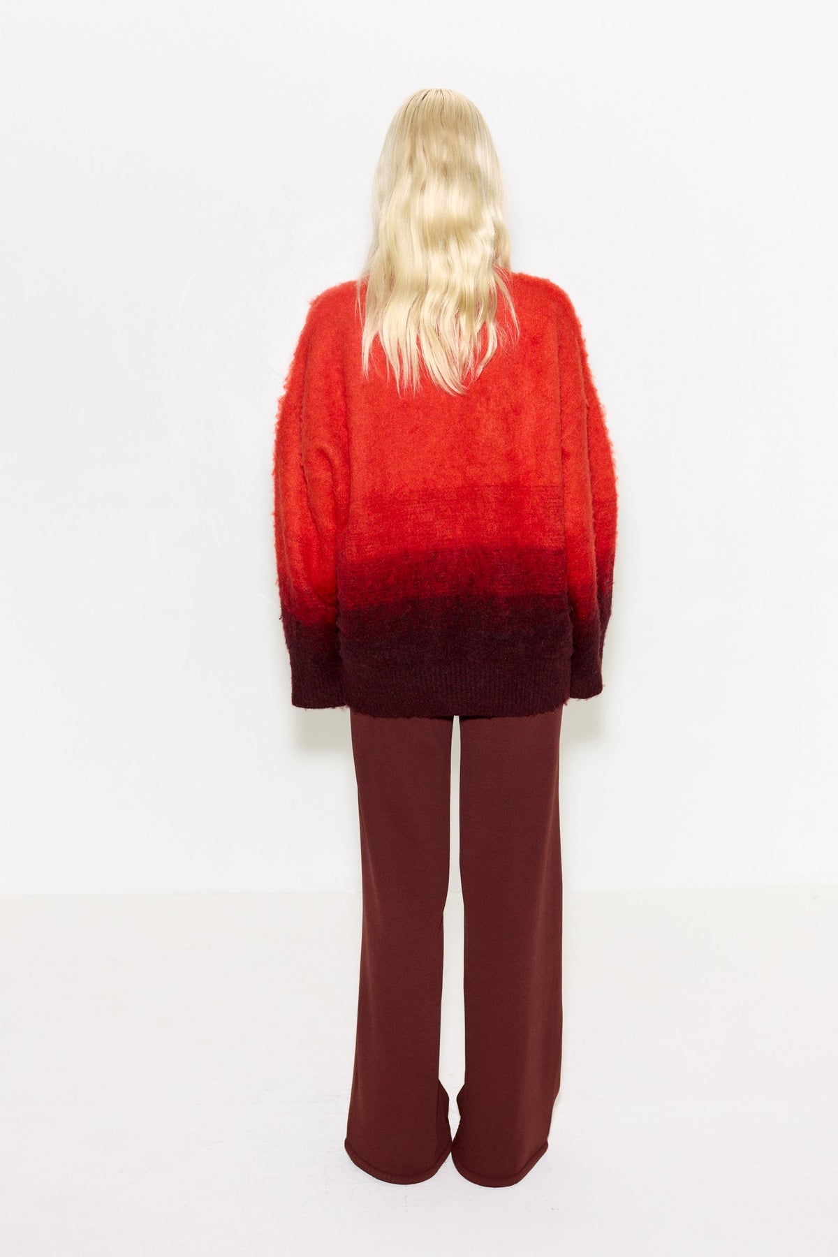 Leith Ombre Sweater In Coral Ombre