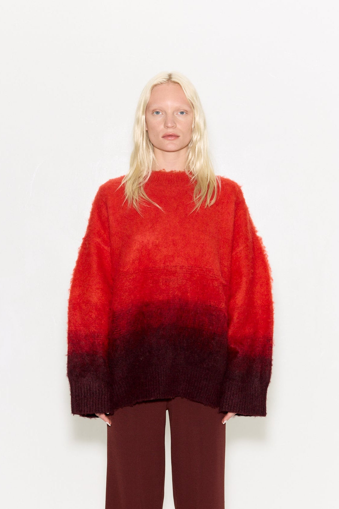 Leith Ombre Sweater In Coral Ombre