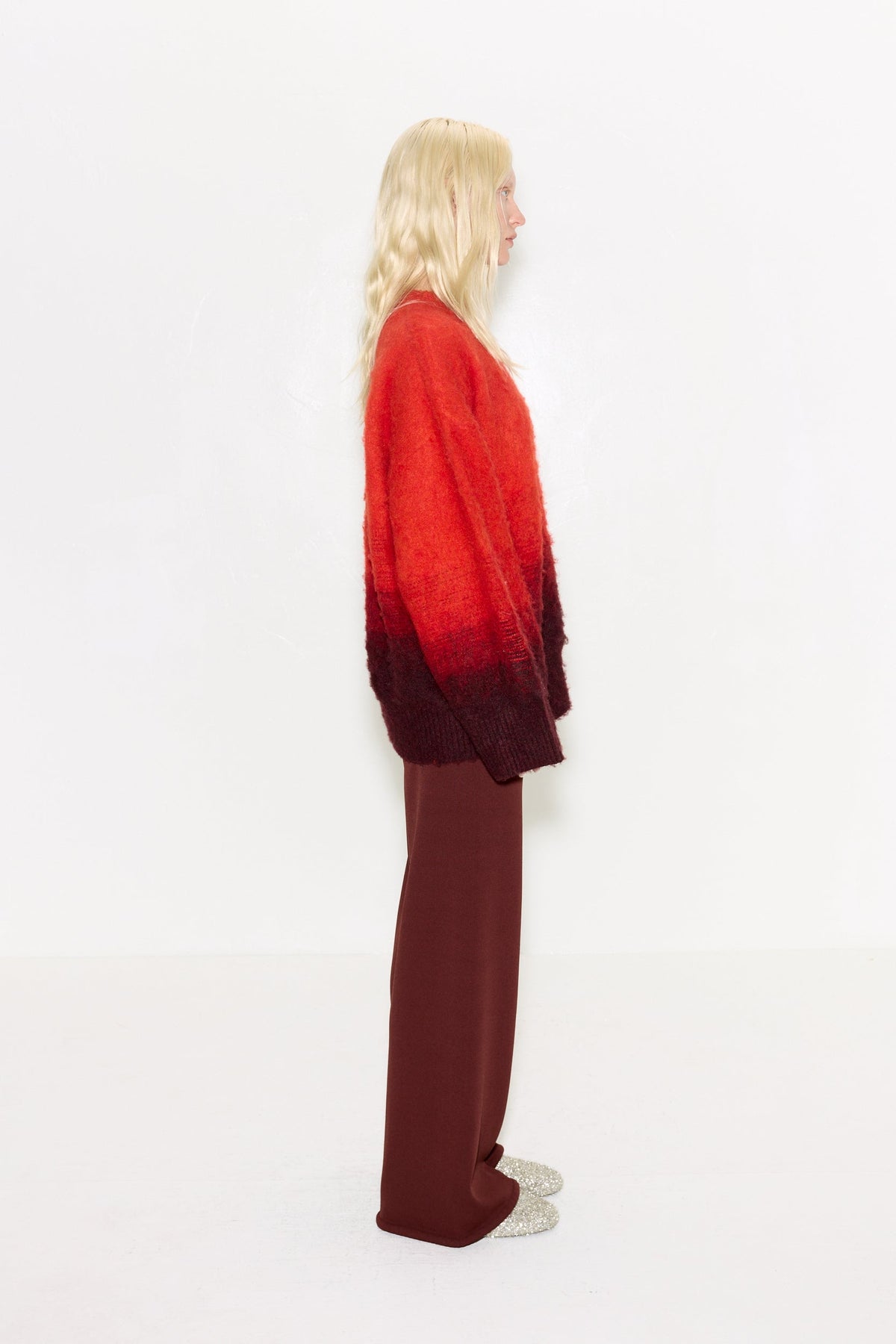 Leith Ombre Sweater In Coral Ombre