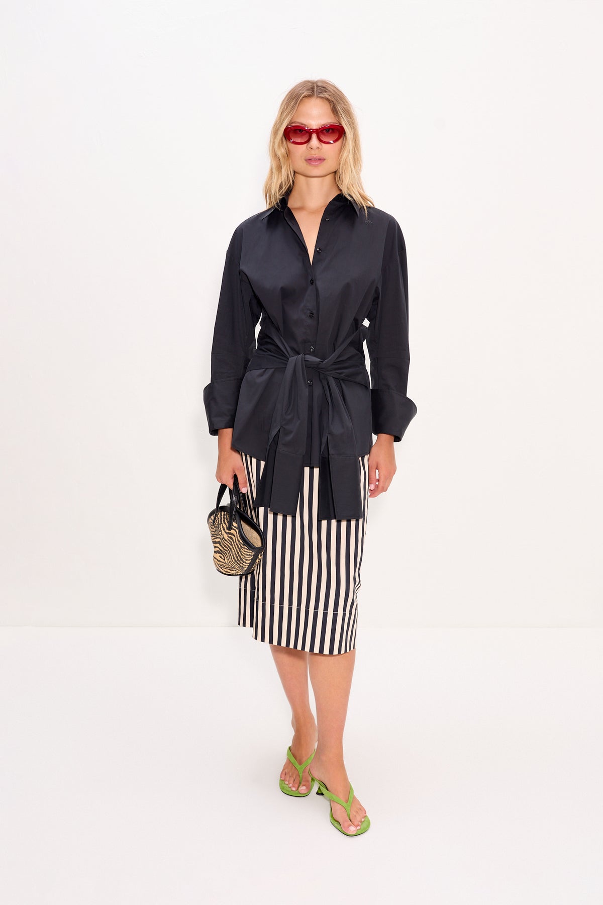 Inna Poplin Top in Black