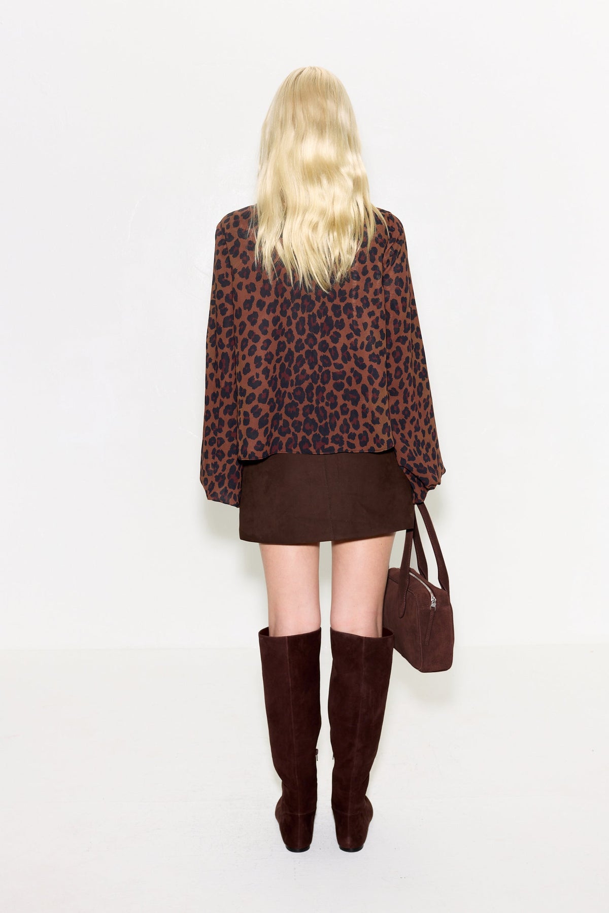 Joplin Chiffon Top In Choco Brown Leopard