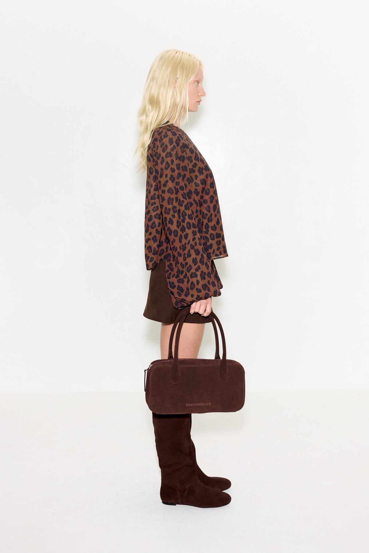 Joplin Chiffon Top In Choco Brown Leopard