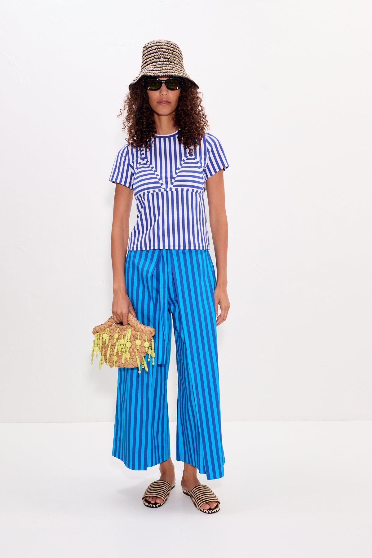 Kini Striped Tee In Blue Stripe