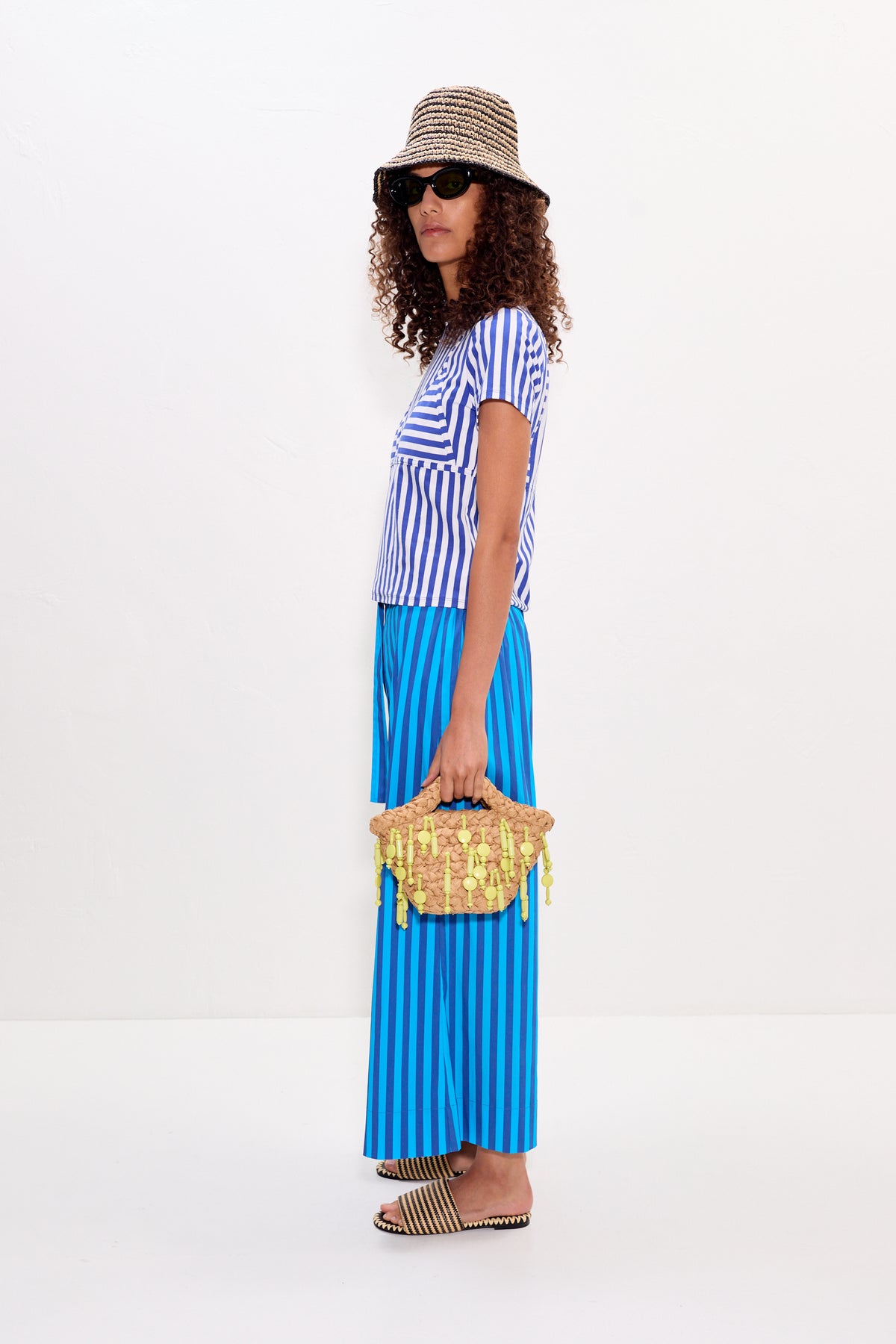 Kini Striped Tee In Blue Stripe