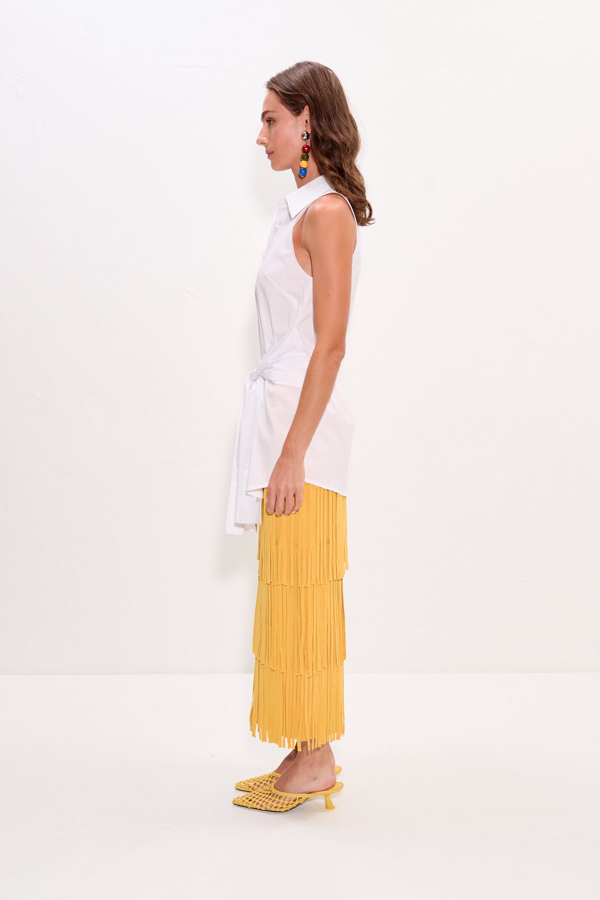 Inna Sleeveless Poplin Top in Macadamia