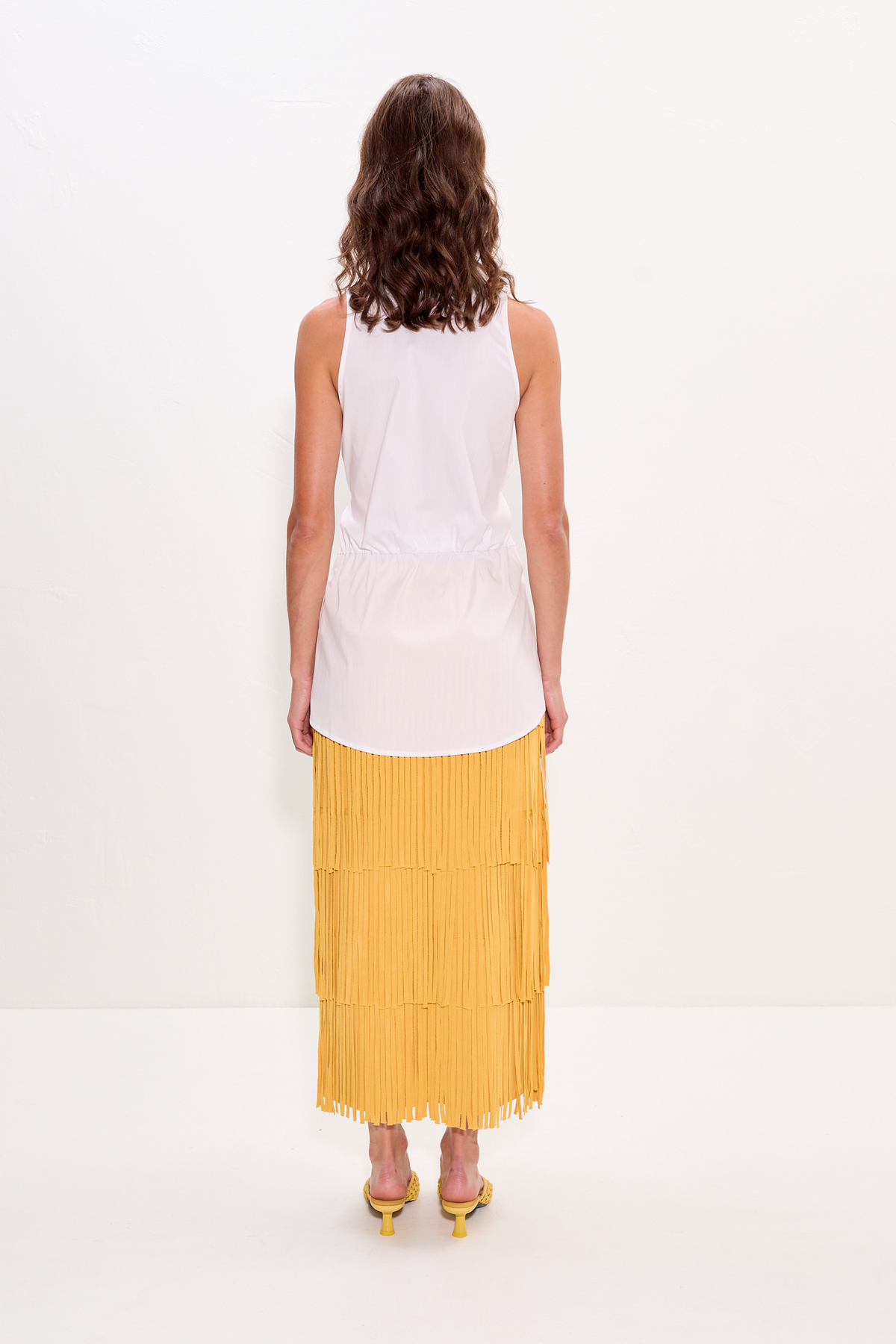 Za Za Knit Fringe Skirt in Butter