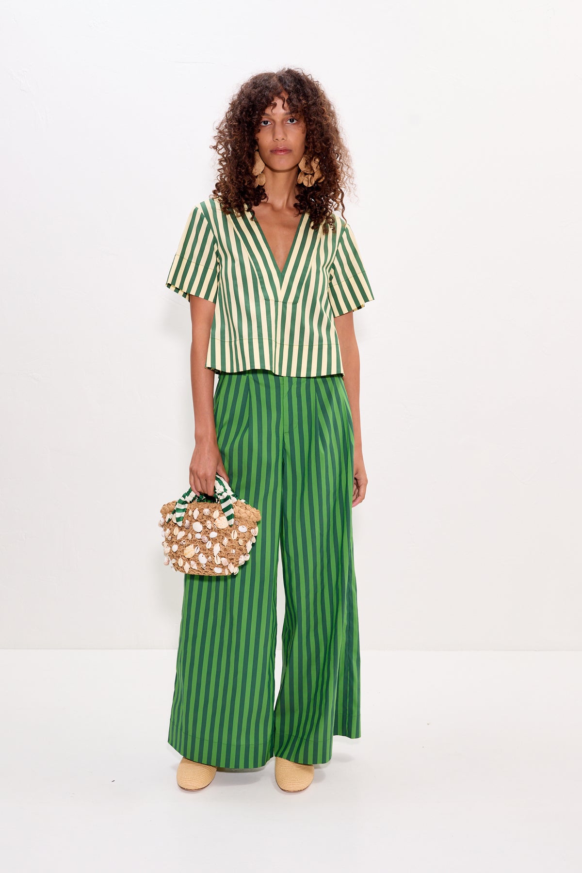 Thorne Poplin Pant In Gummy Green/Moss