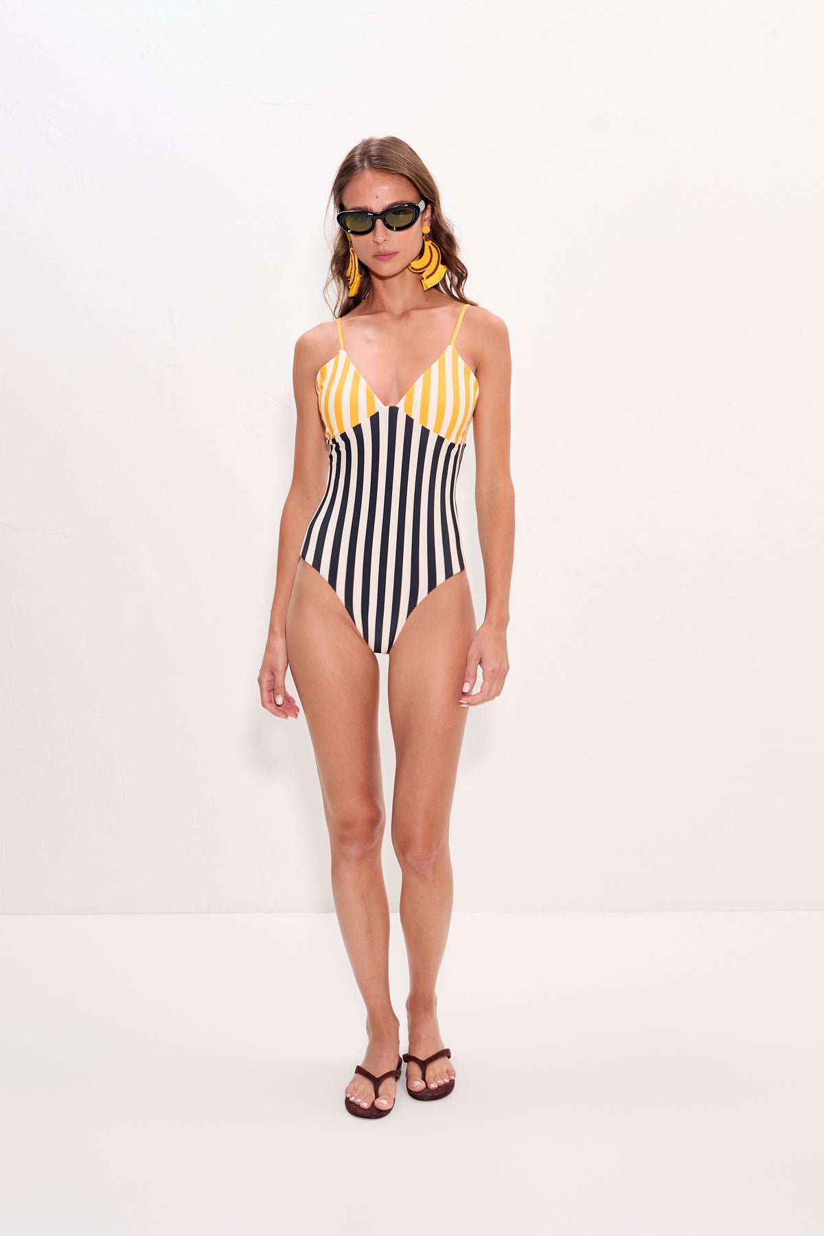 Behati One Piece In Sungold Stripe Combo