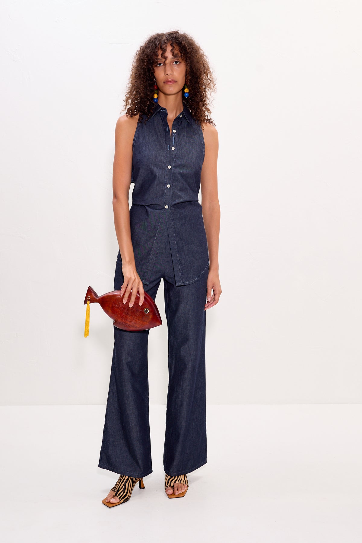 Pia Chambray Pant in Indigo