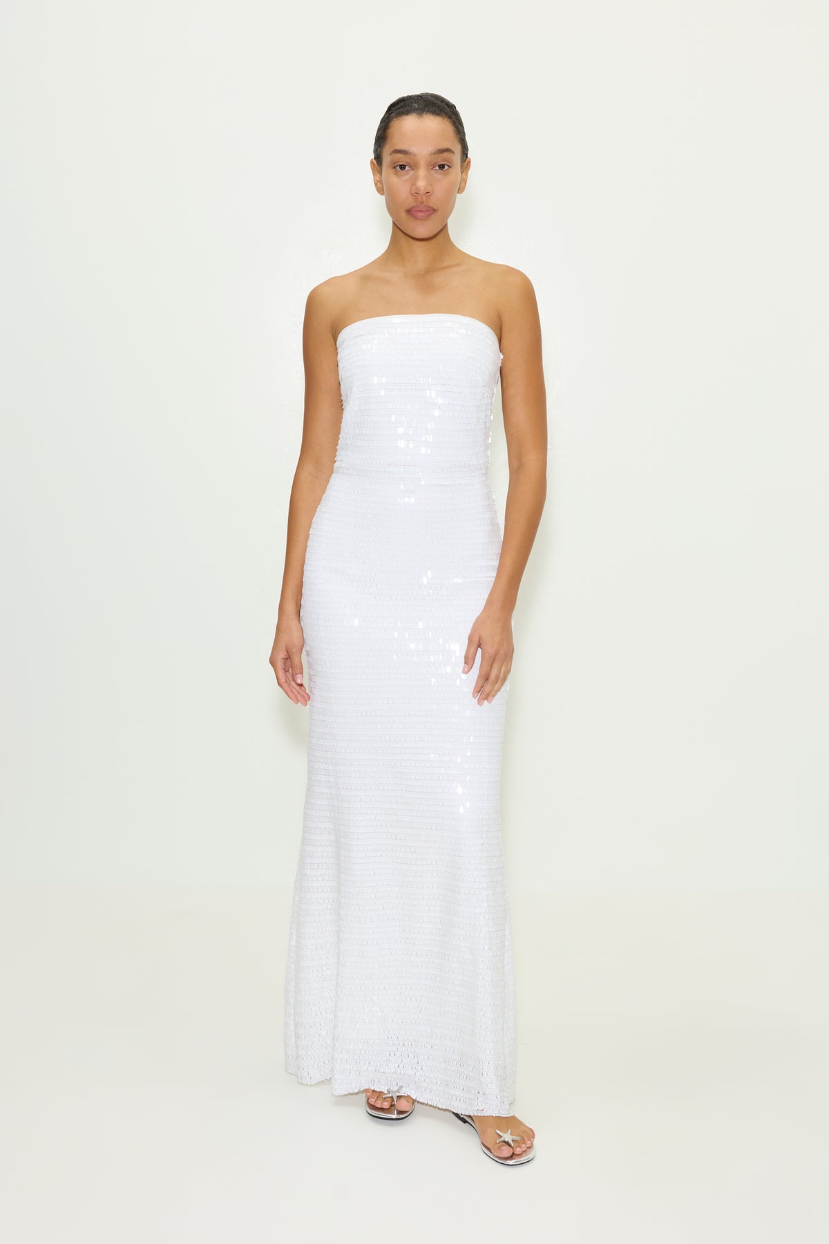 W4465-SCULPTYSTRAPLESSSEQUINDRESS-MACADAMIA