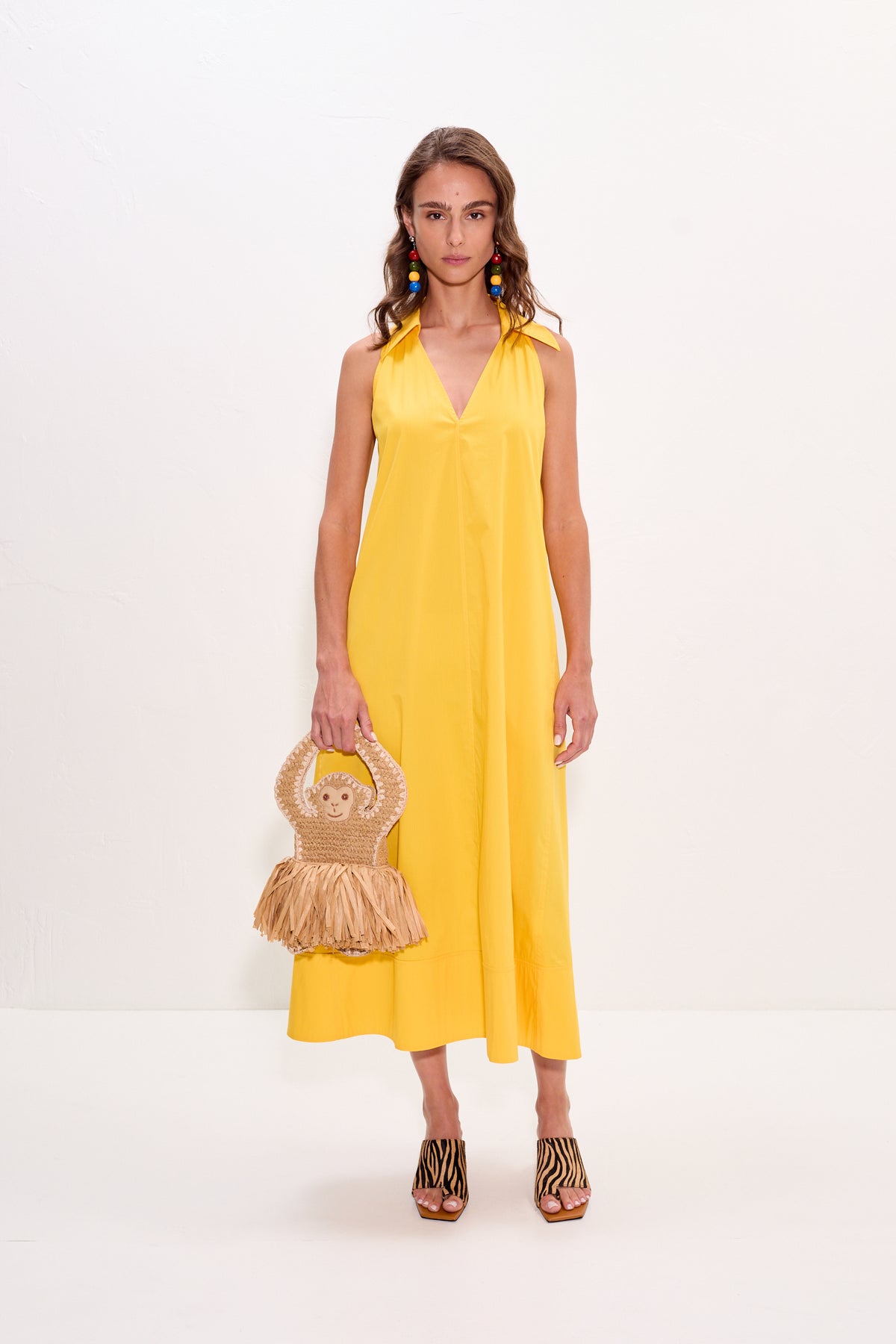 Nava Poplin Midi Dress in Sungold