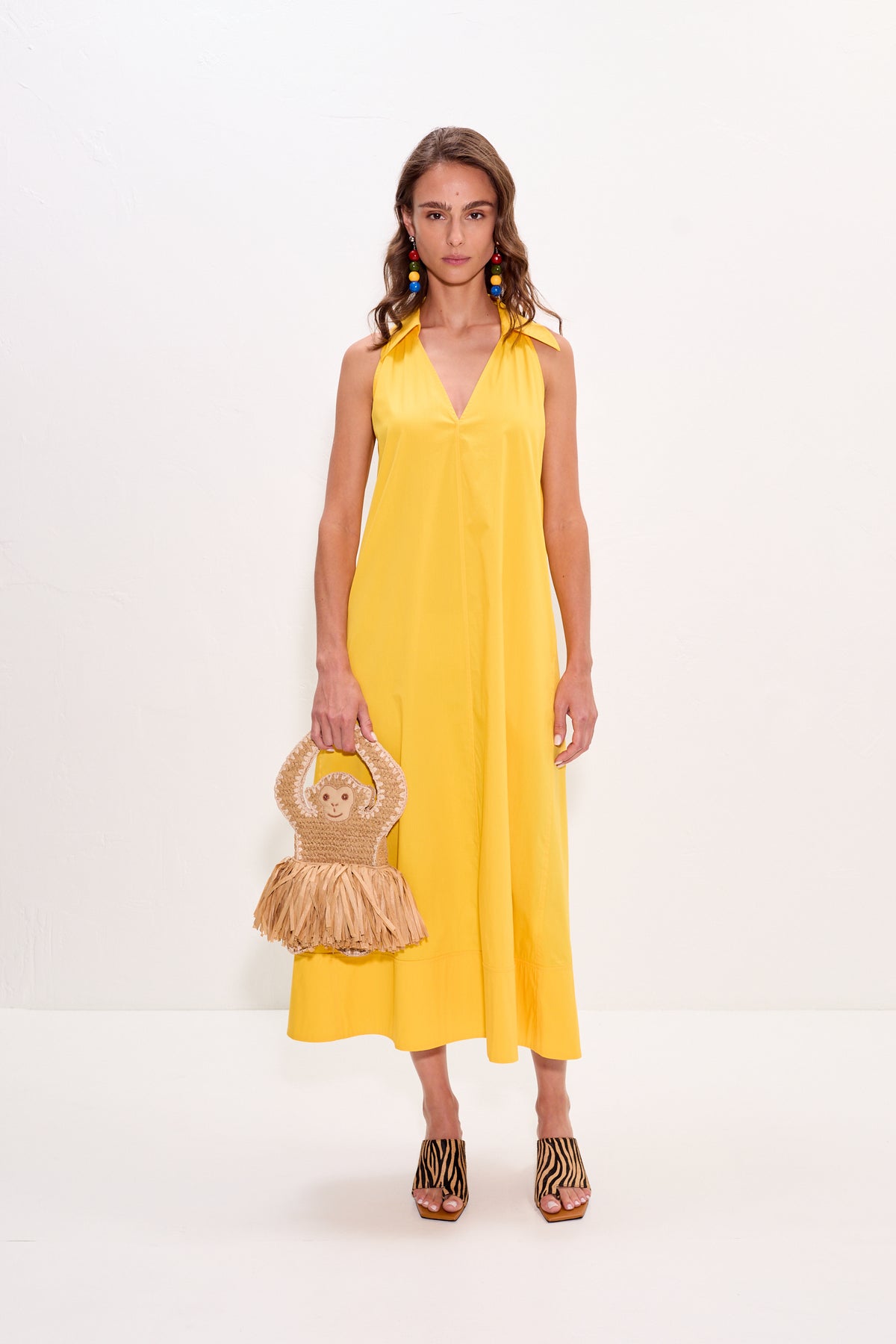Nava Poplin Midi Dress in Sungold