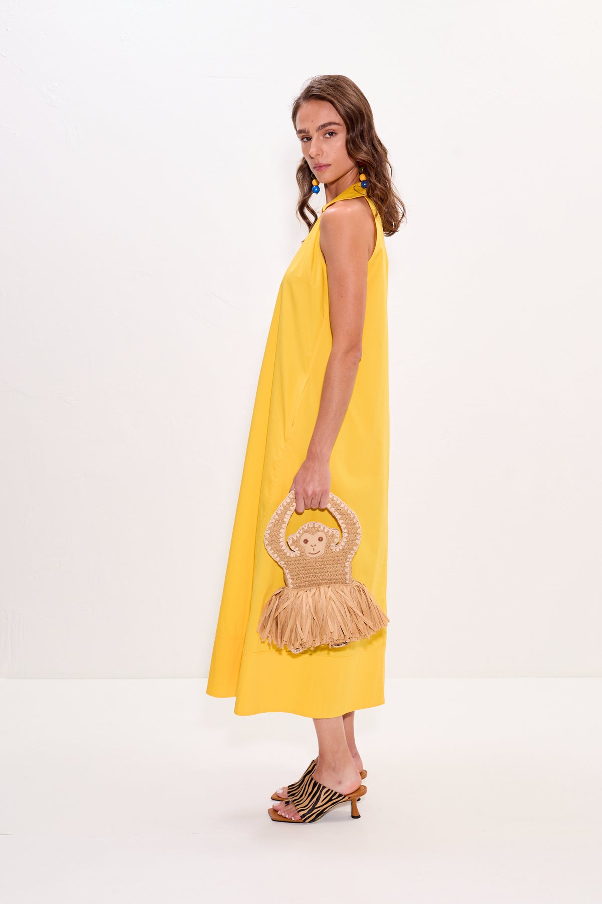 Nava Poplin Midi Dress in Sungold