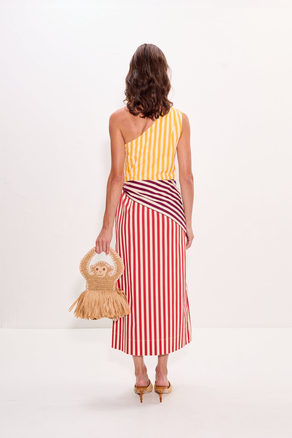 Belem Poplin Midi Dress in Red Stripe Combo