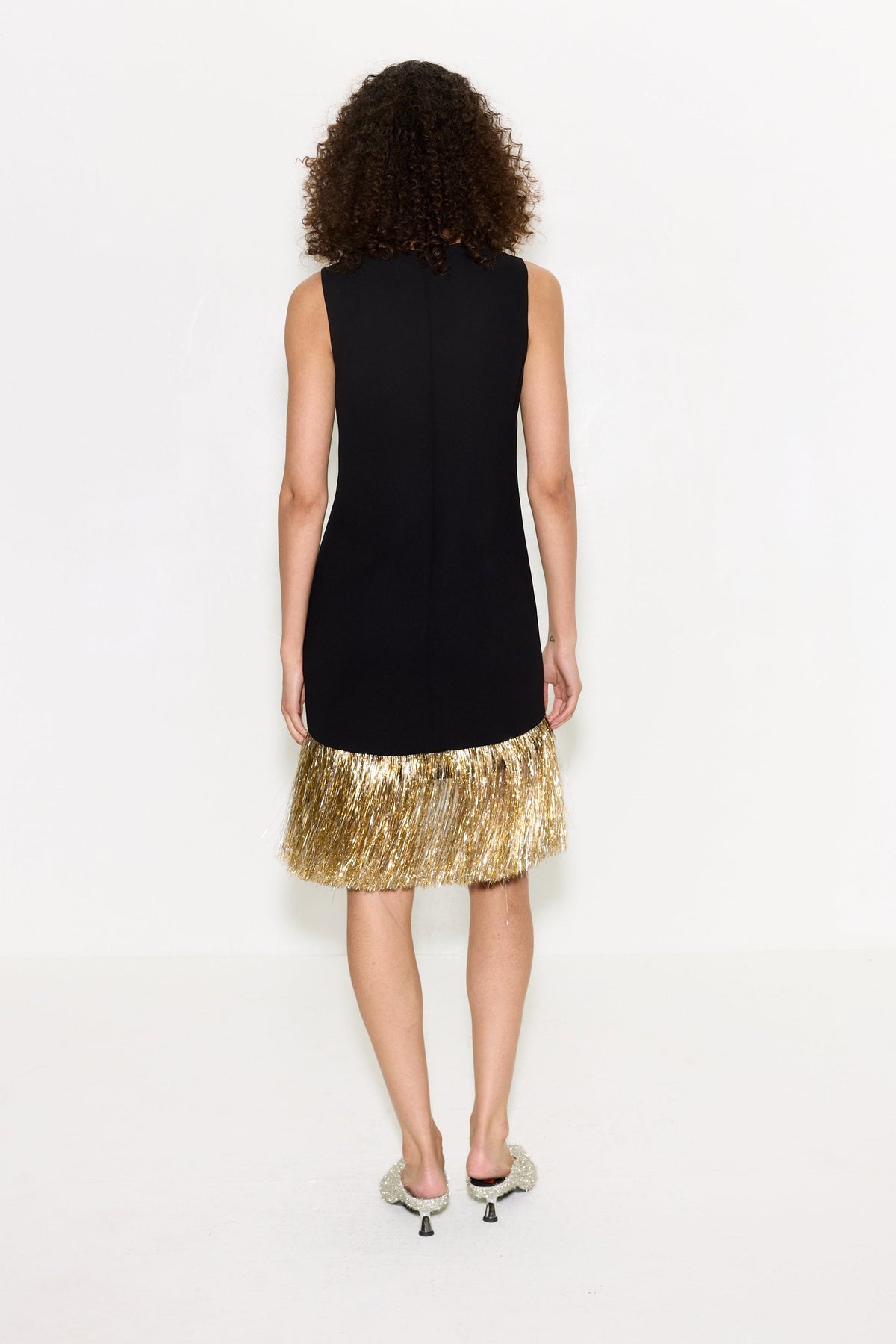 Bowie Fringe Mini Dress In Black