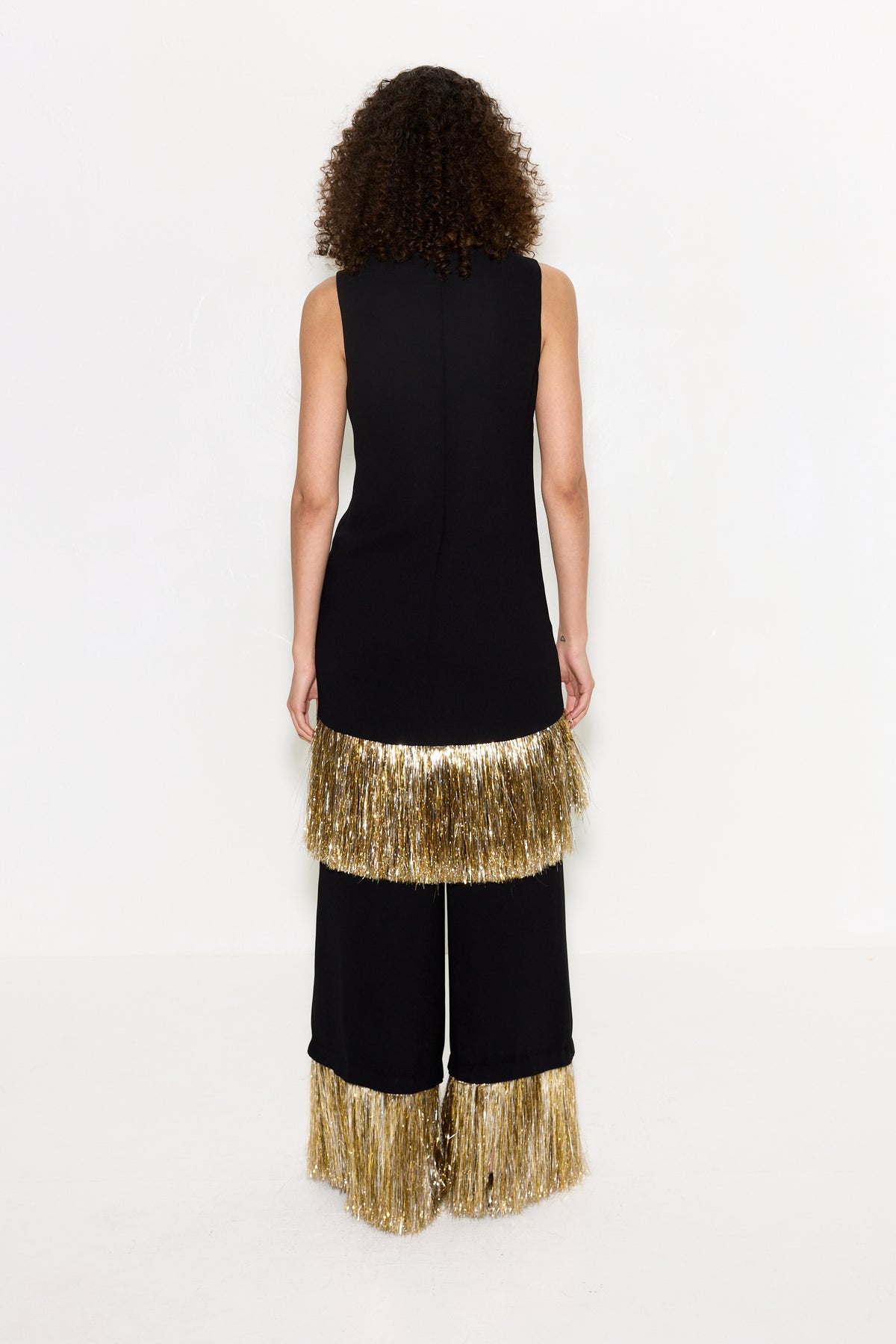 Nella Fringe Pant In Black