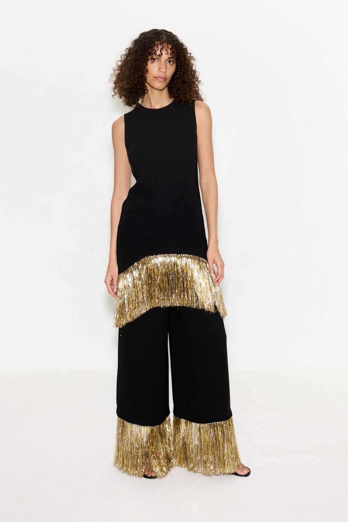 Nella Fringe Pant In Black
