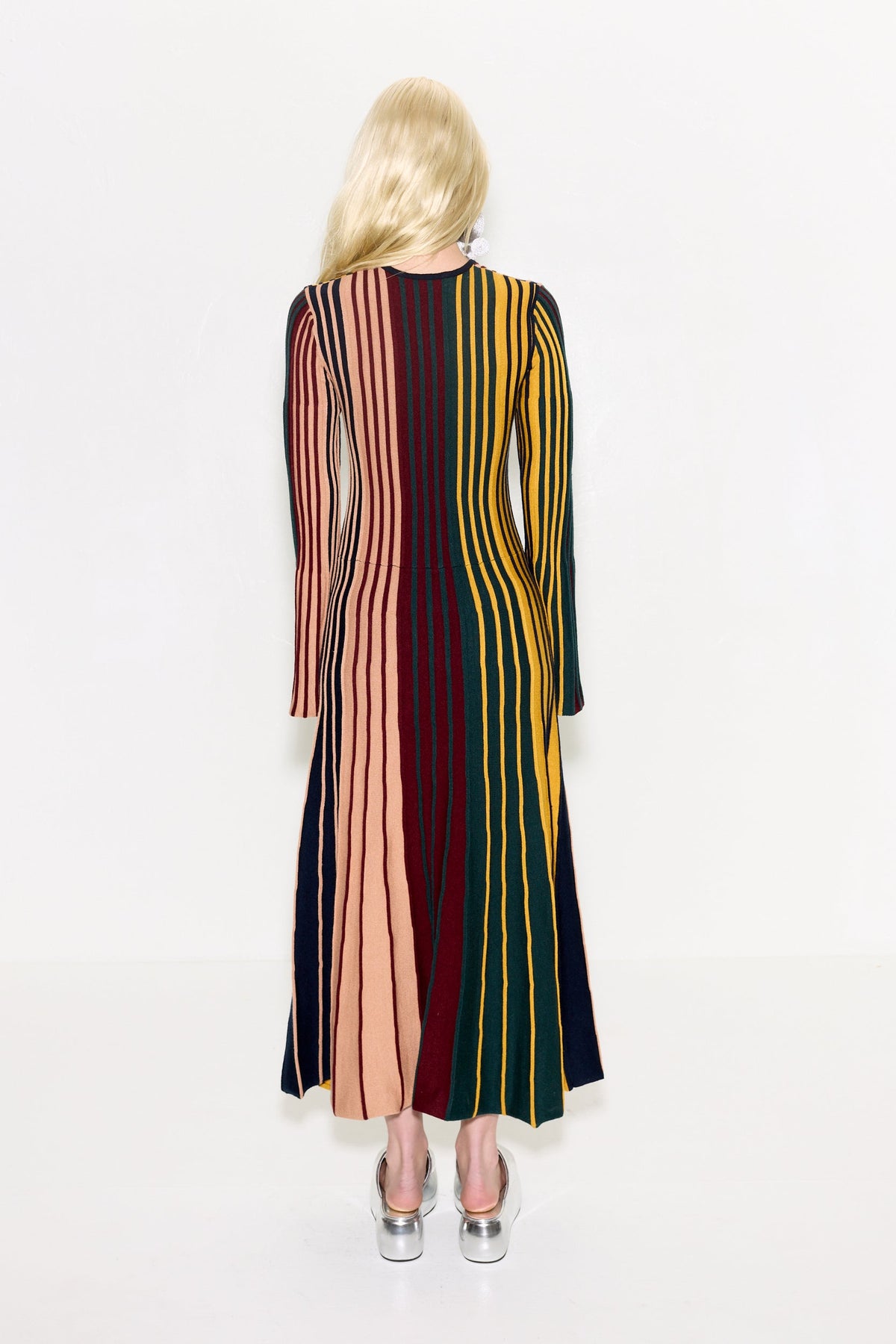 CELIA KNIT DRESS IN MULTI COLOR RIB
