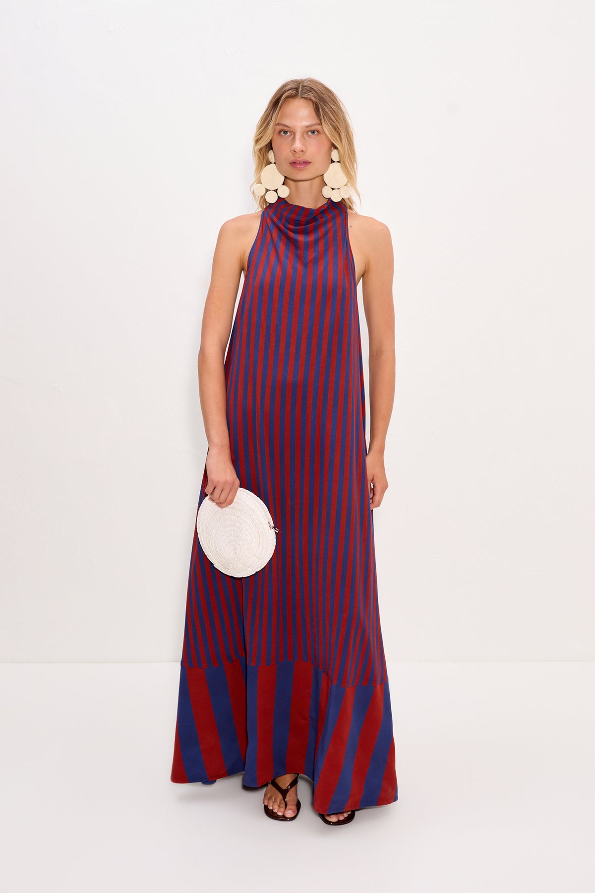 Mona Crepe Dress In Navy/Henna