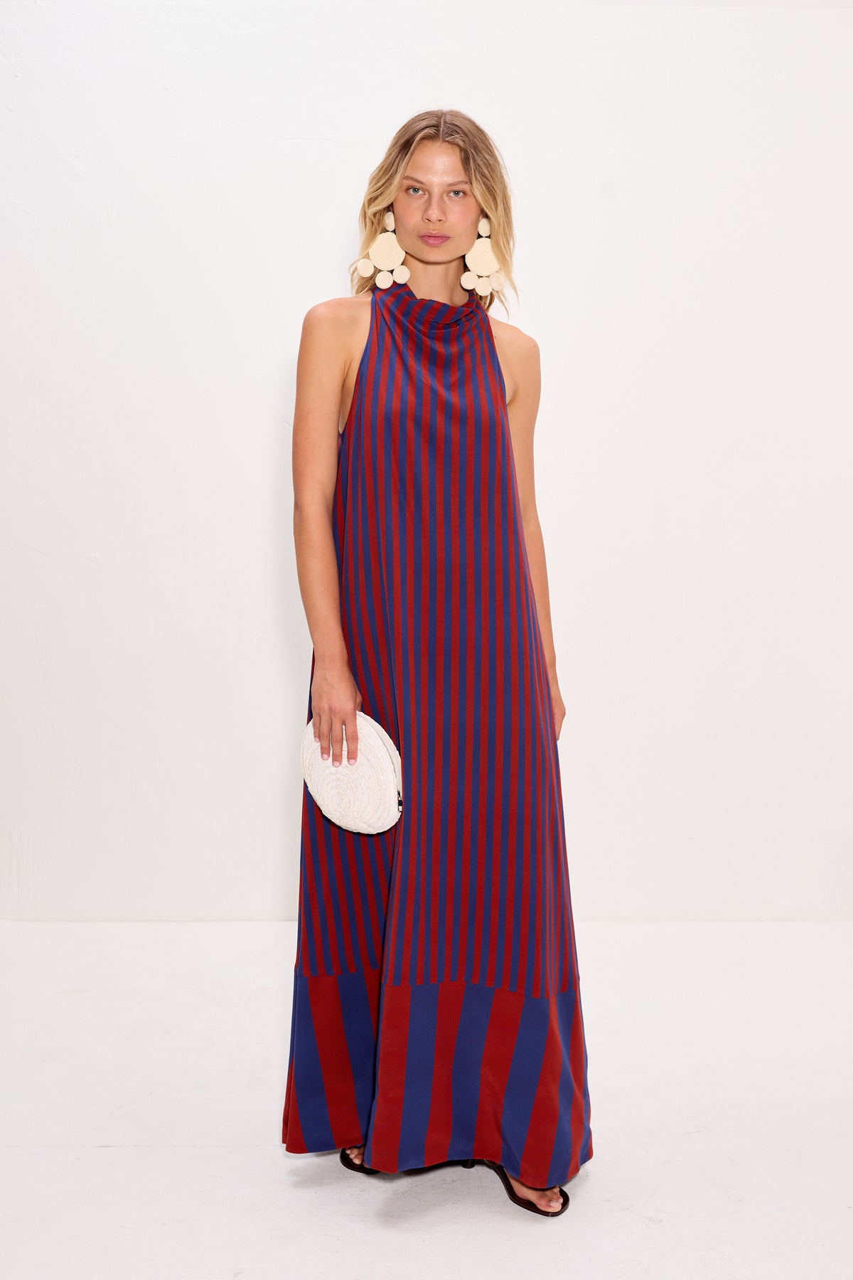 Mona Crepe Dress In Navy/Henna