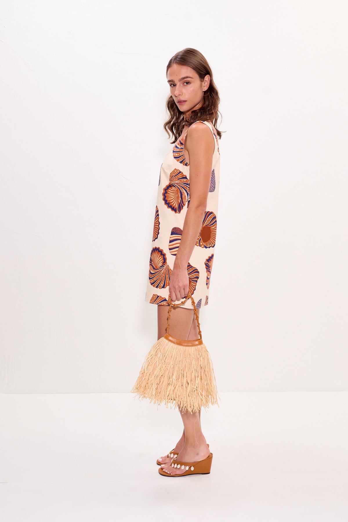 Sahara Linen Mini Dress in Natural Shell