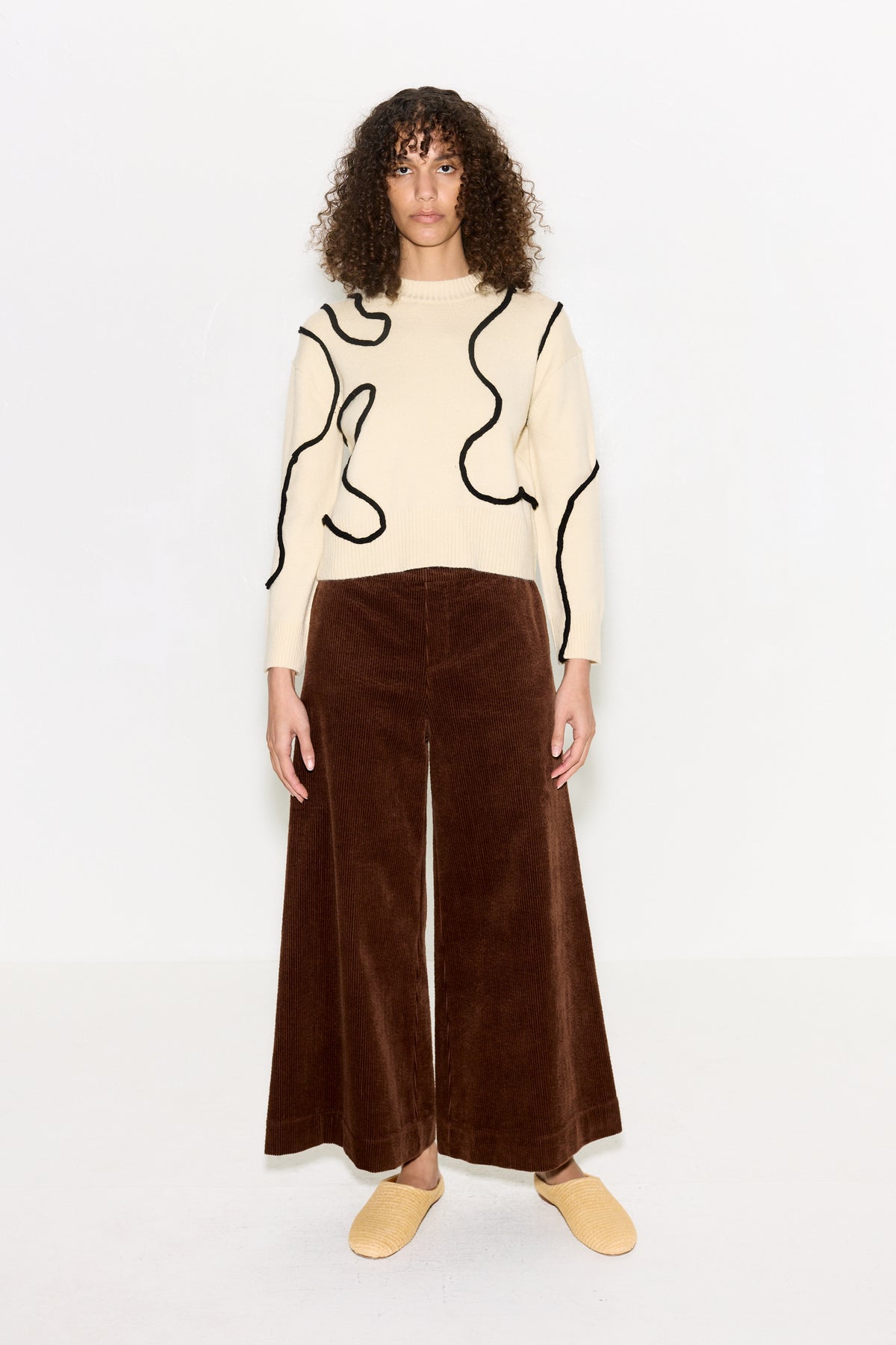 CHER WOOL SWEATER IN BONE/BLACK