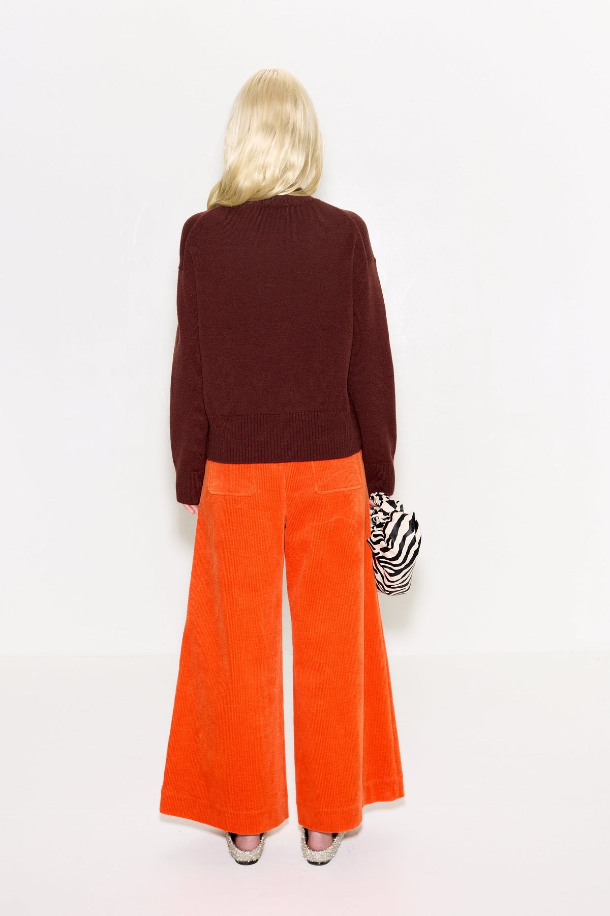 Cher Wool Sweater In Choco Brown