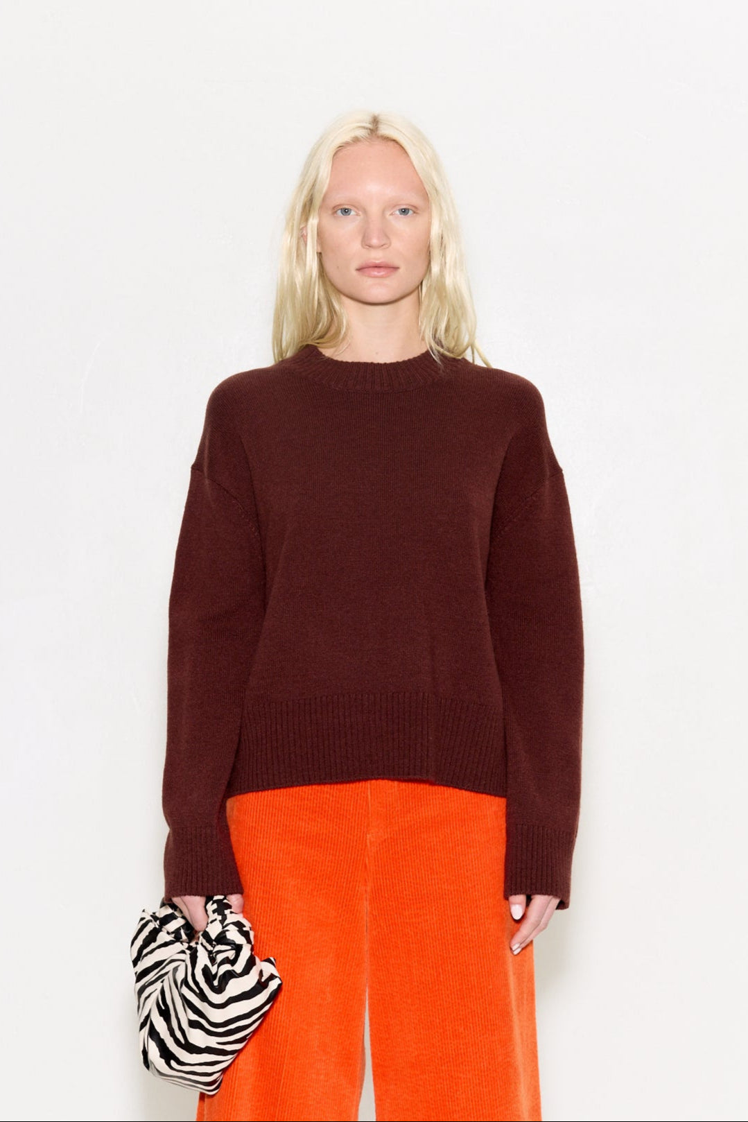 Cher Wool Sweater In Choco Brown