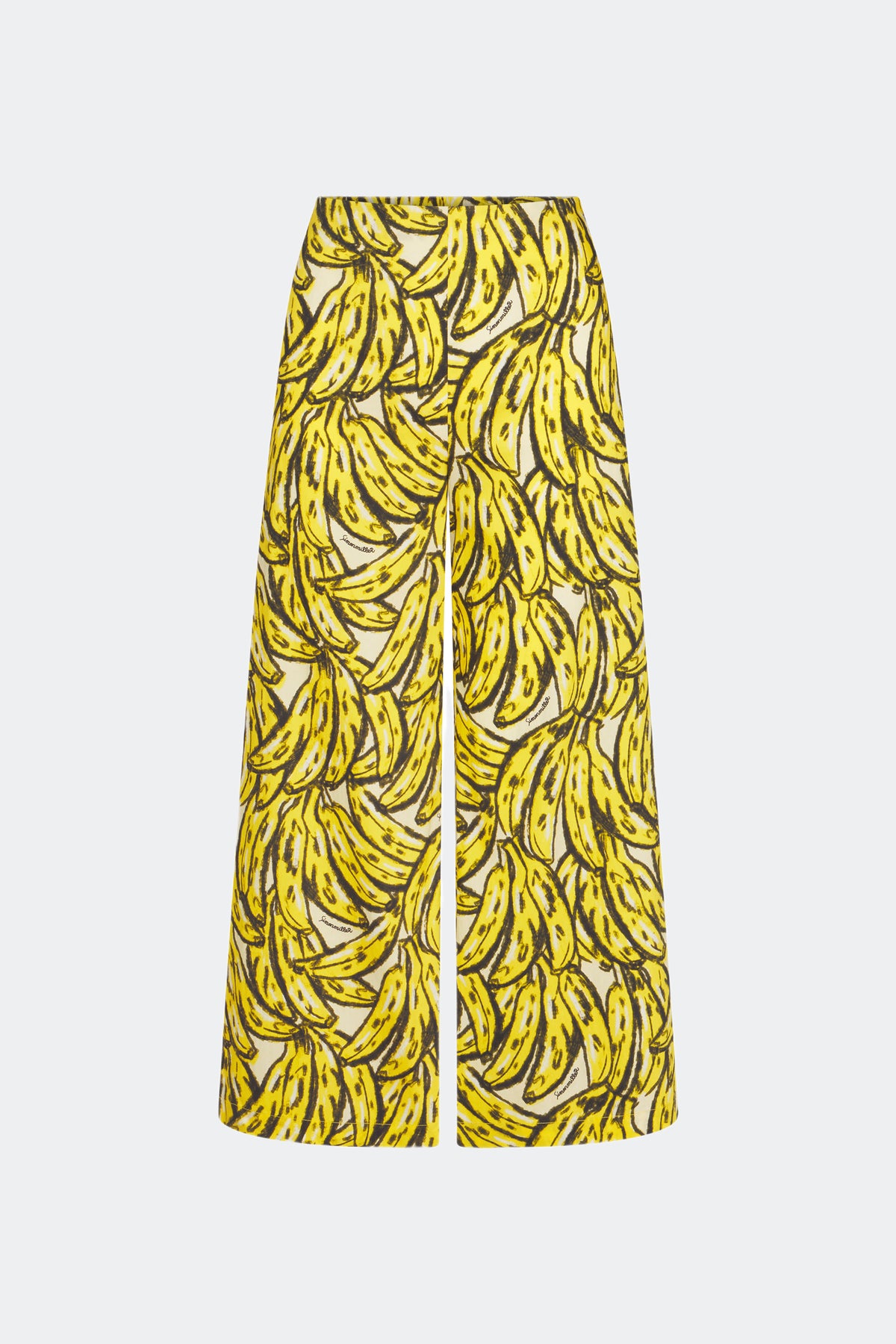 Toni Poplin Pant In Yellow Bananas