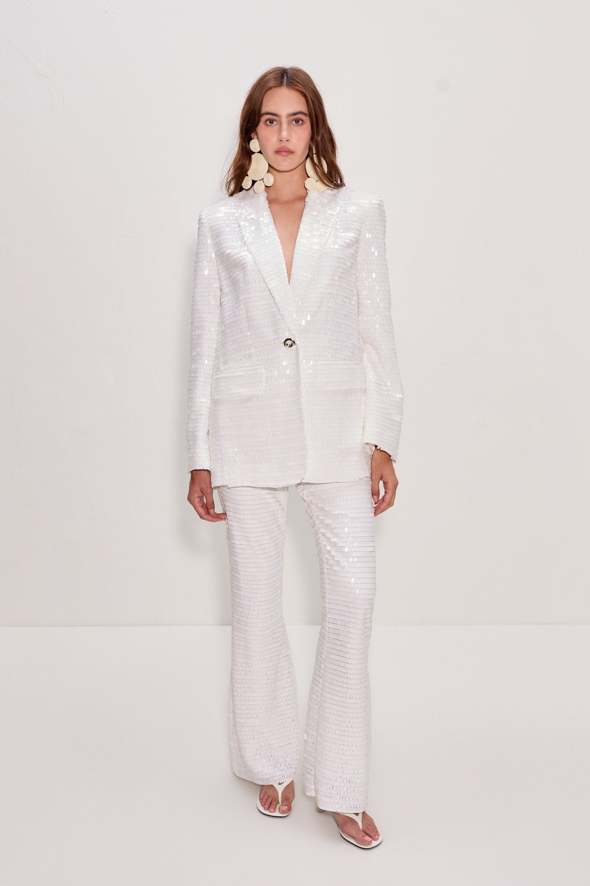 Robo Sequin Pant In Macadamia