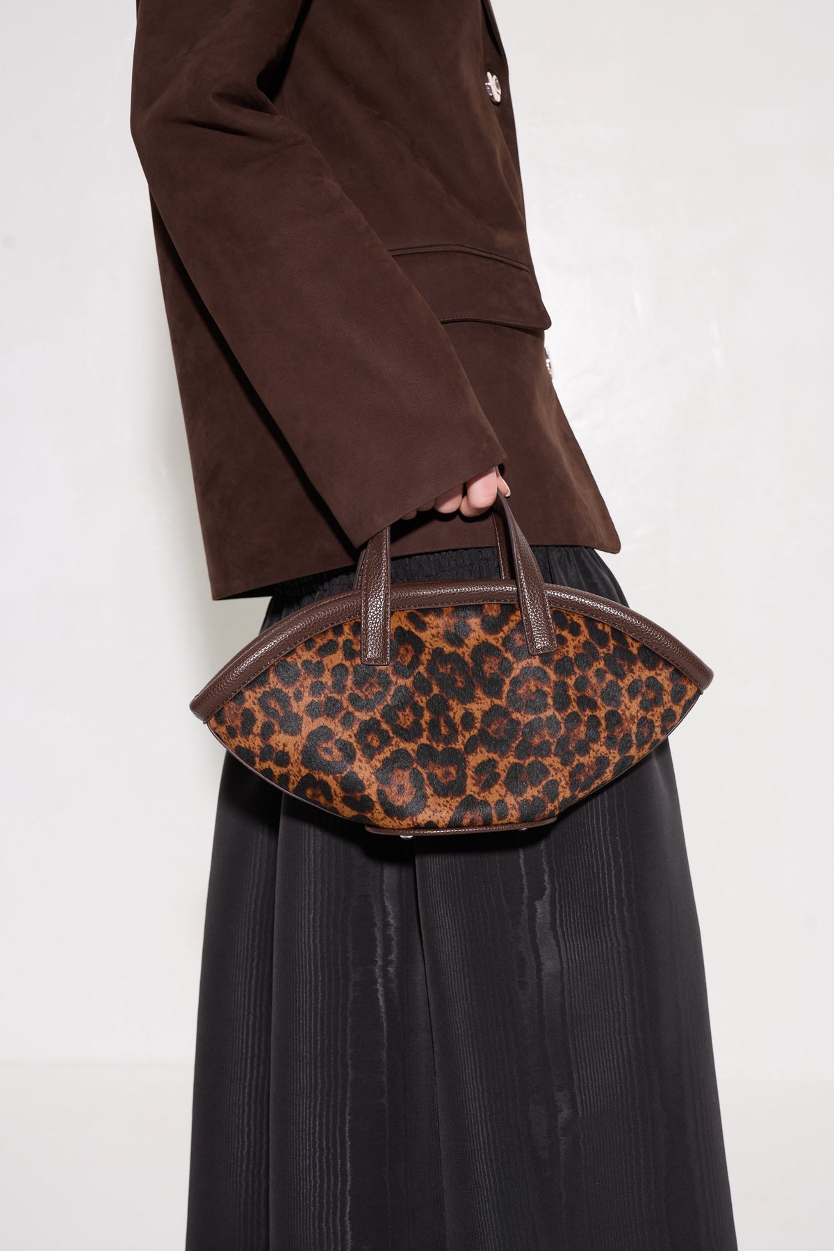 HAIRCALF MINI MERCADO TOTE IN CHOCO BROWN LEOPARD