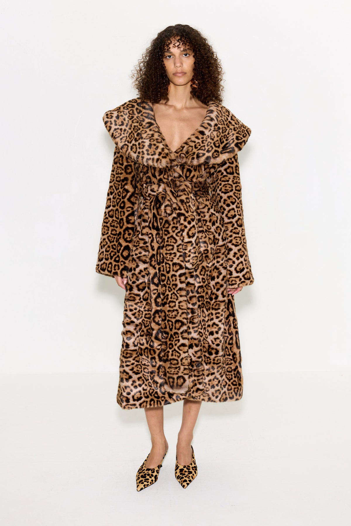 JONES LEOPARD WRAP COAT IN CHEETAH SCRAMBLE