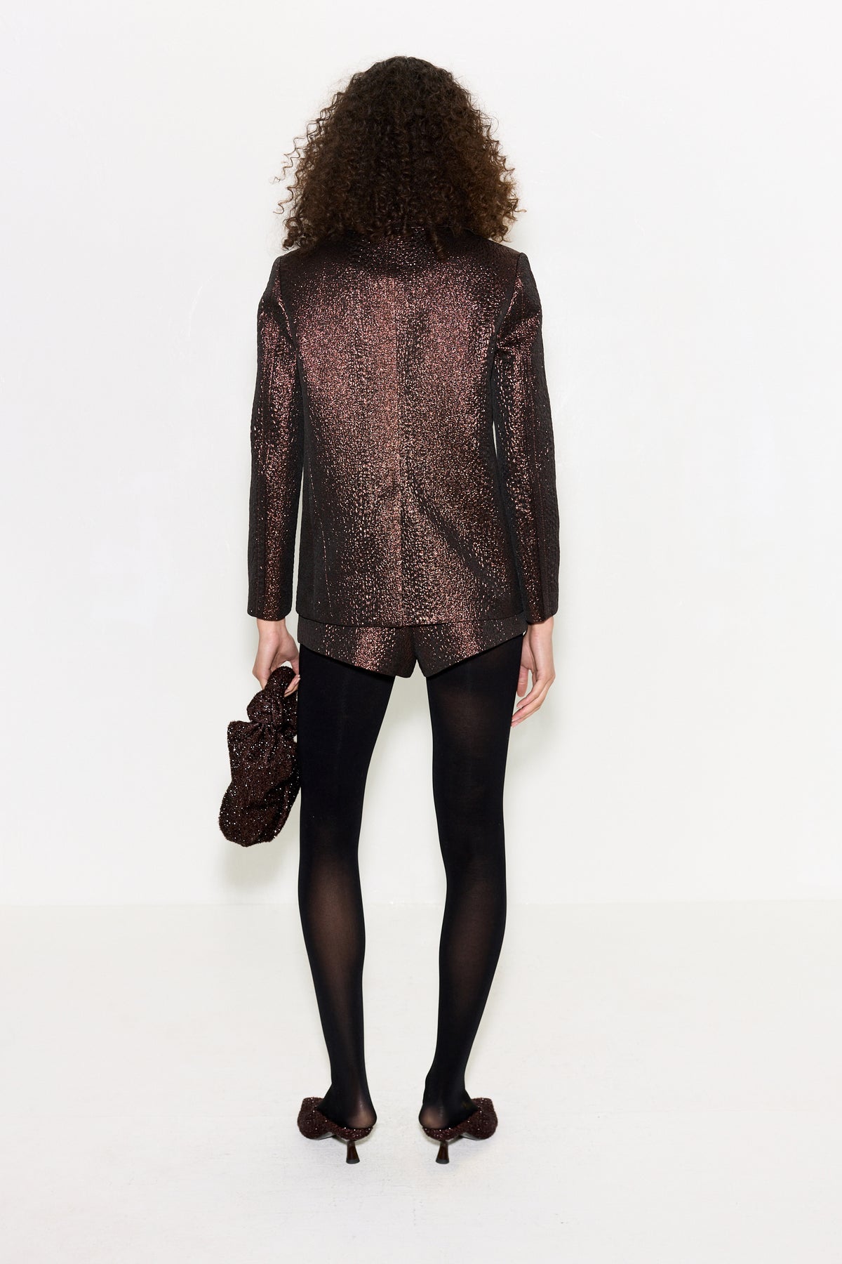 Hutton Metallic Jacket In Bronze
