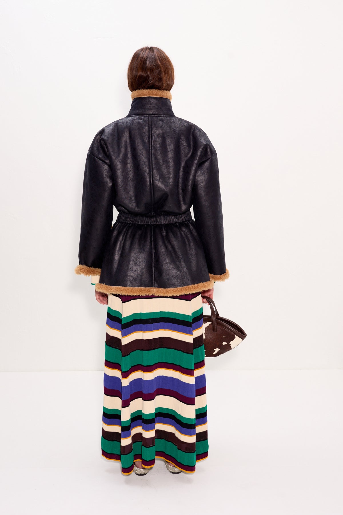 Yara Faux Shearling Jacket In Black