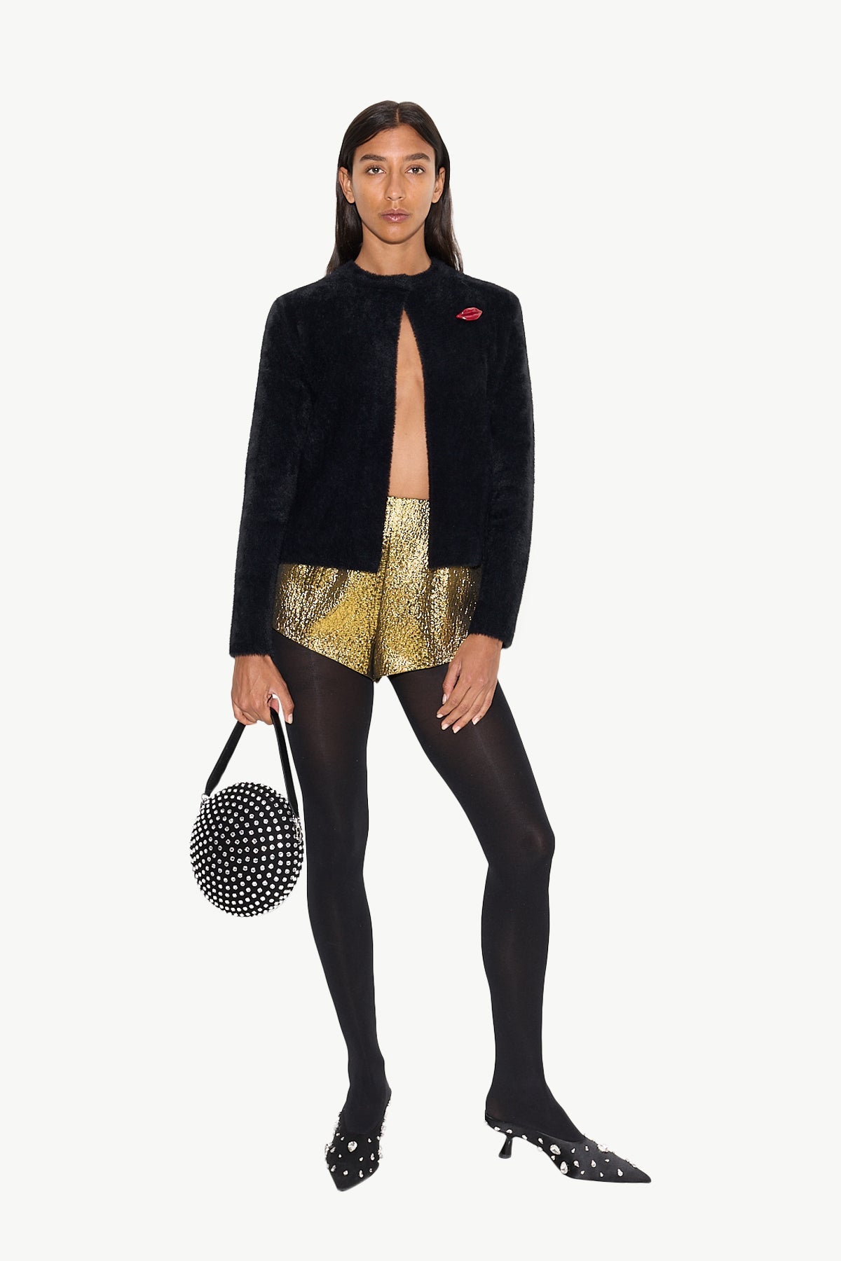 Fleur Metallic Shorts In Star Gold