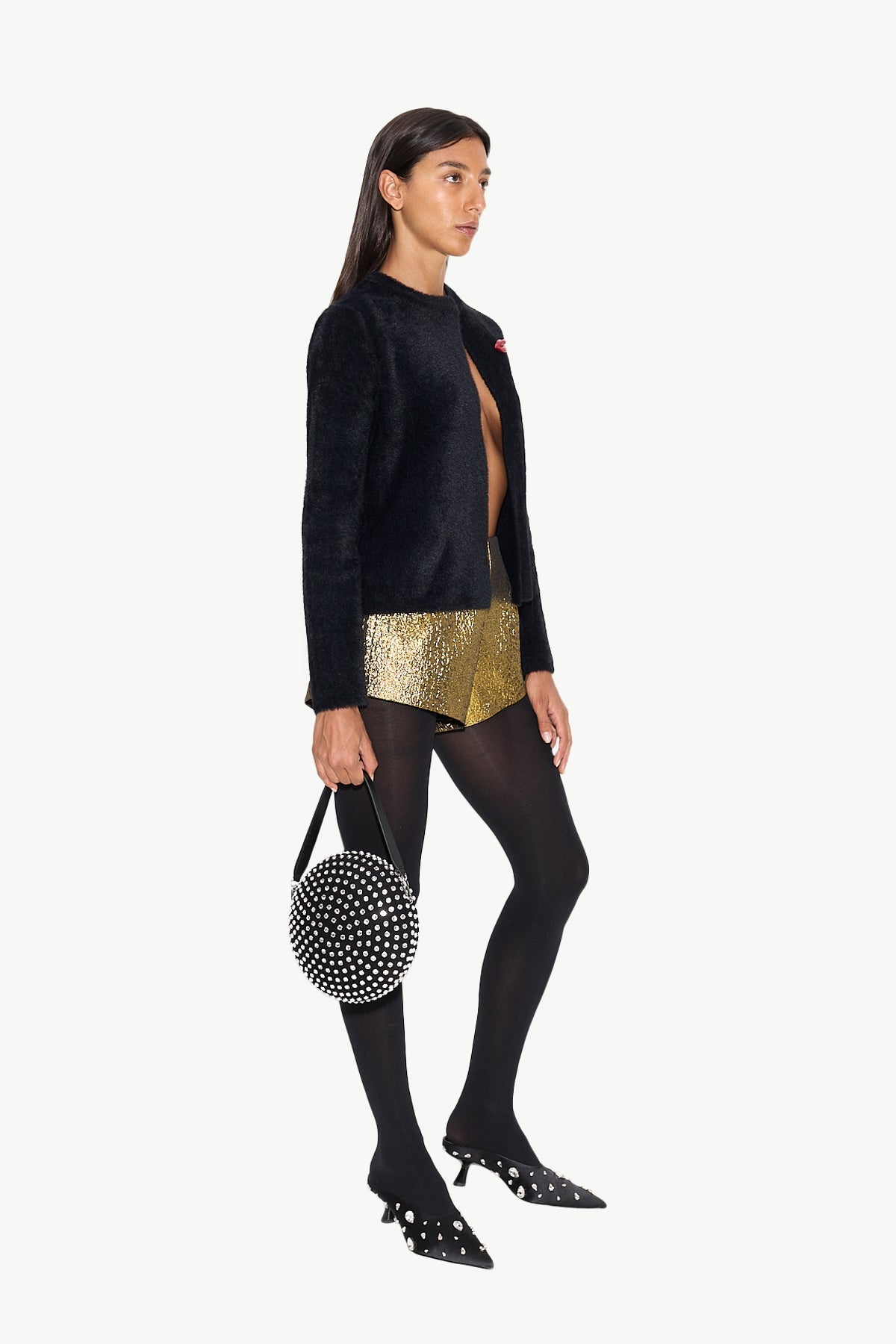 Fleur Metallic Shorts In Star Gold