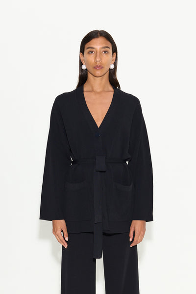 Max Belted Knit Cardigan in Black | SIMONMILLER – Simon Miller