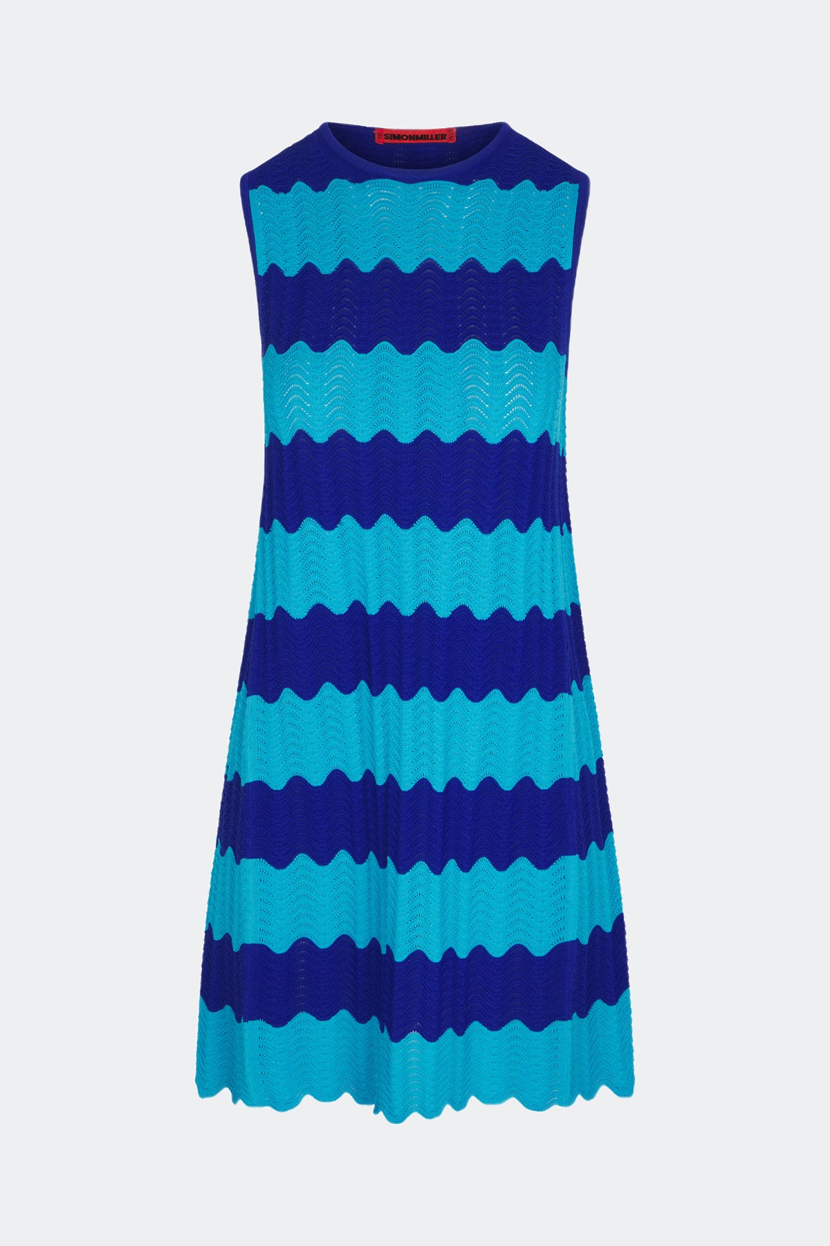 Moji Knit Mini Dress in Blue Tontal Wave Stripe