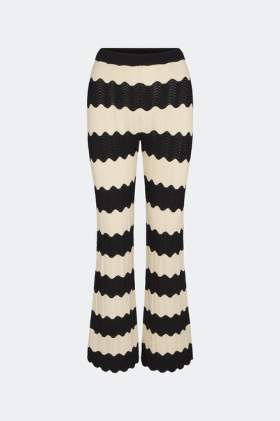 Moji Knit Pant in Black/Macadamia Wave Stripe | SIMONMILLER