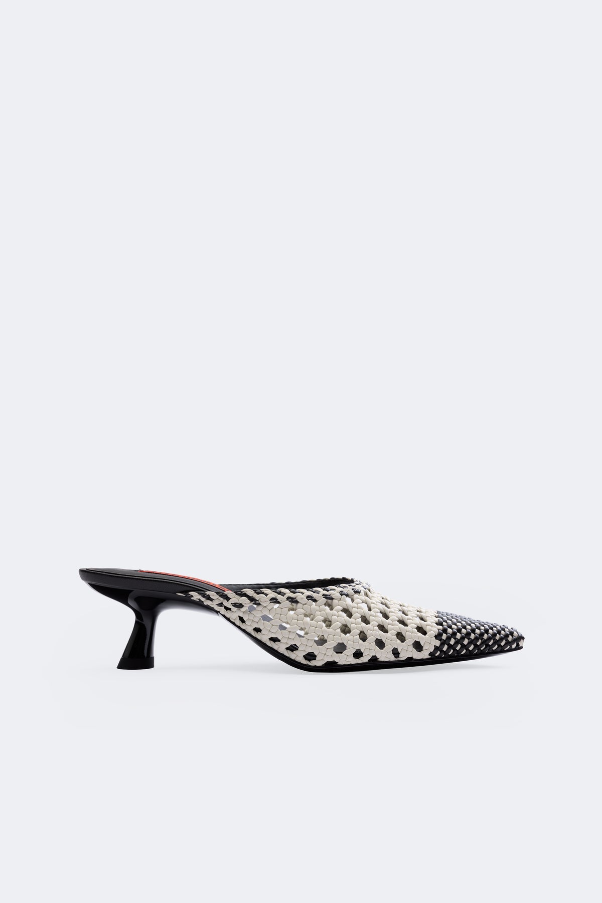 Woven Gala Mule In Black/White