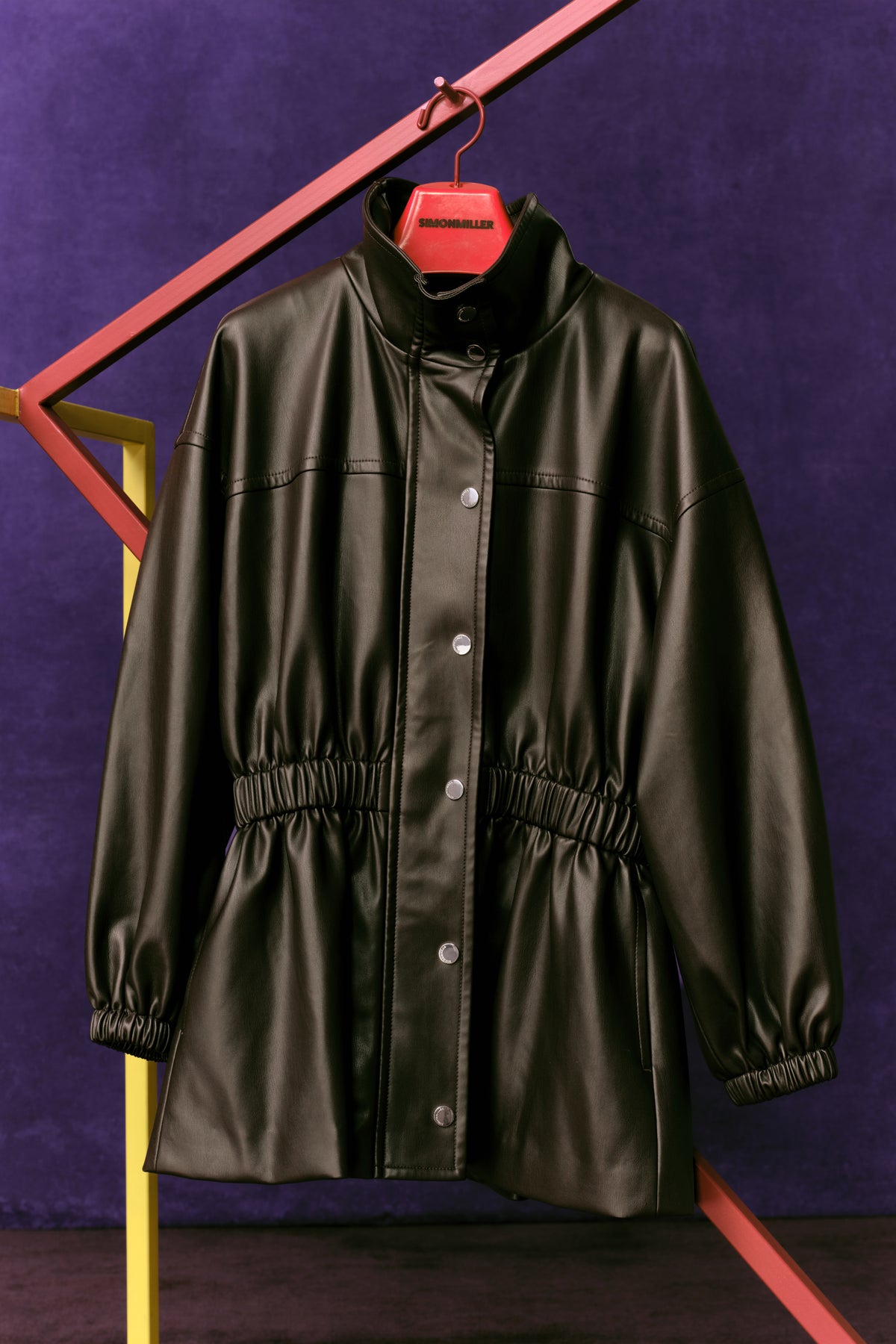 Yara Vegan Leather Jacket In Dark Choco Brown